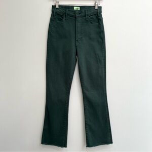 MOTHER The Hustler Ankle Fray Jeans In Second Chance Hunter Green Size 27